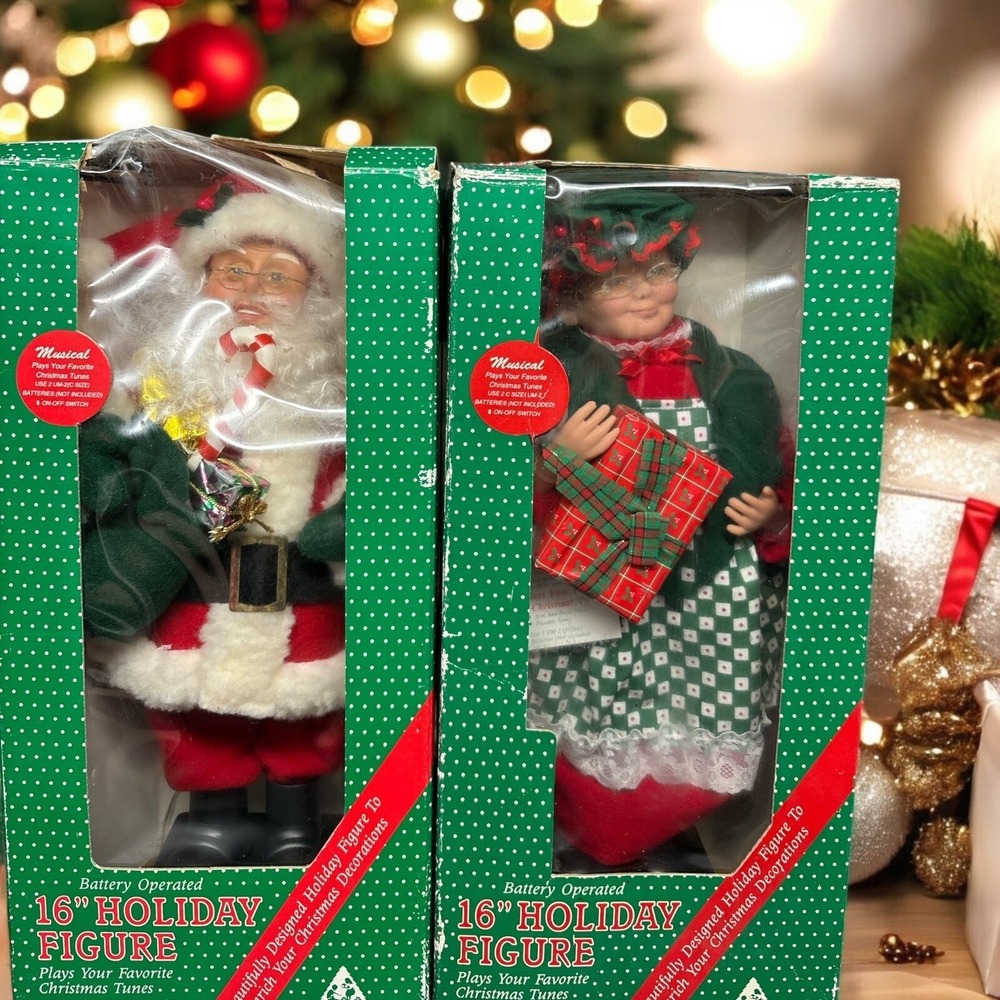 Vintage Christmas Santa & Mrs Clause‎ Musical Figures•Home Creations•Tags + Box